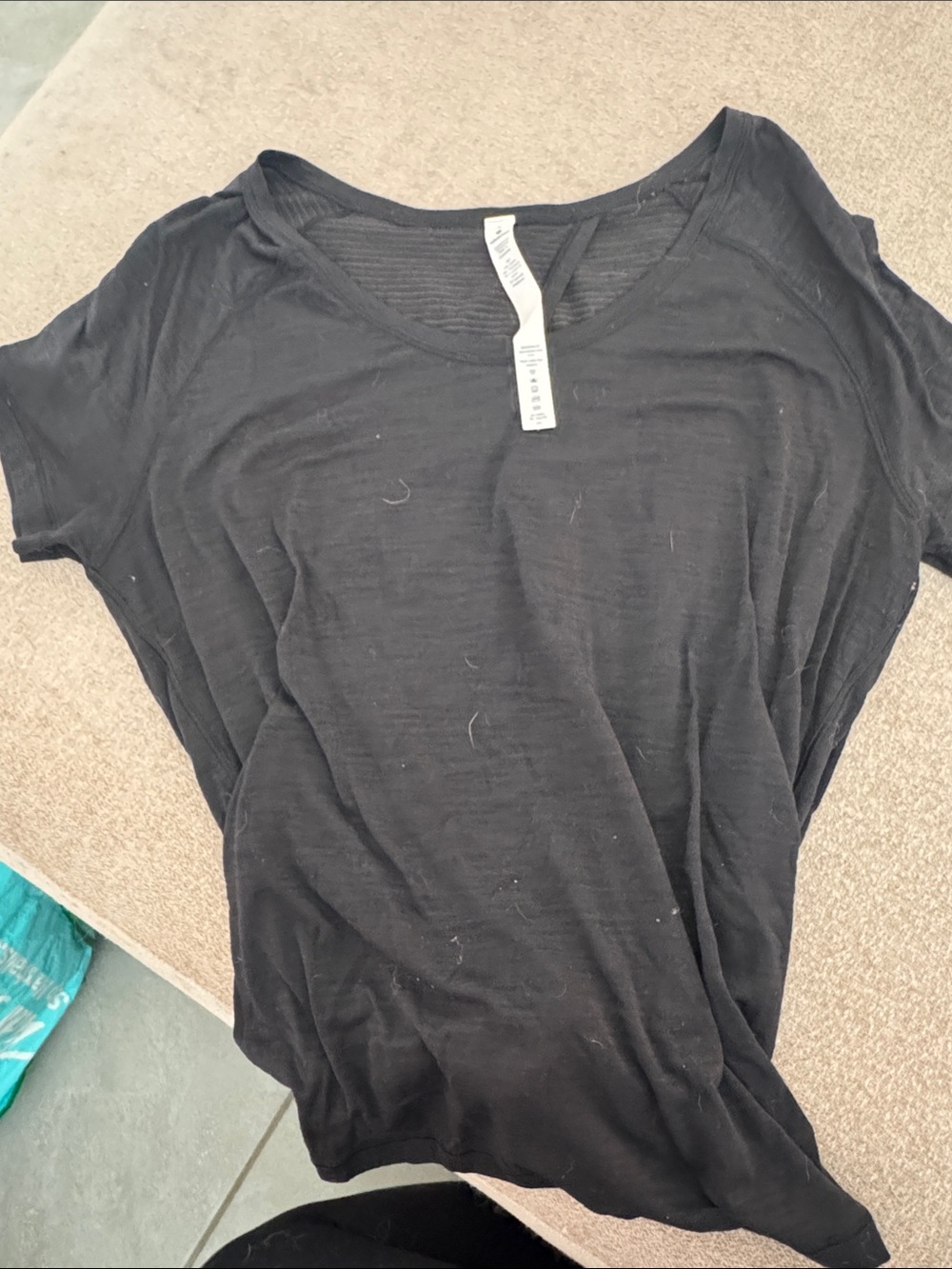 lululemon athletica Black Short-Sleeve V-Neck Tee
